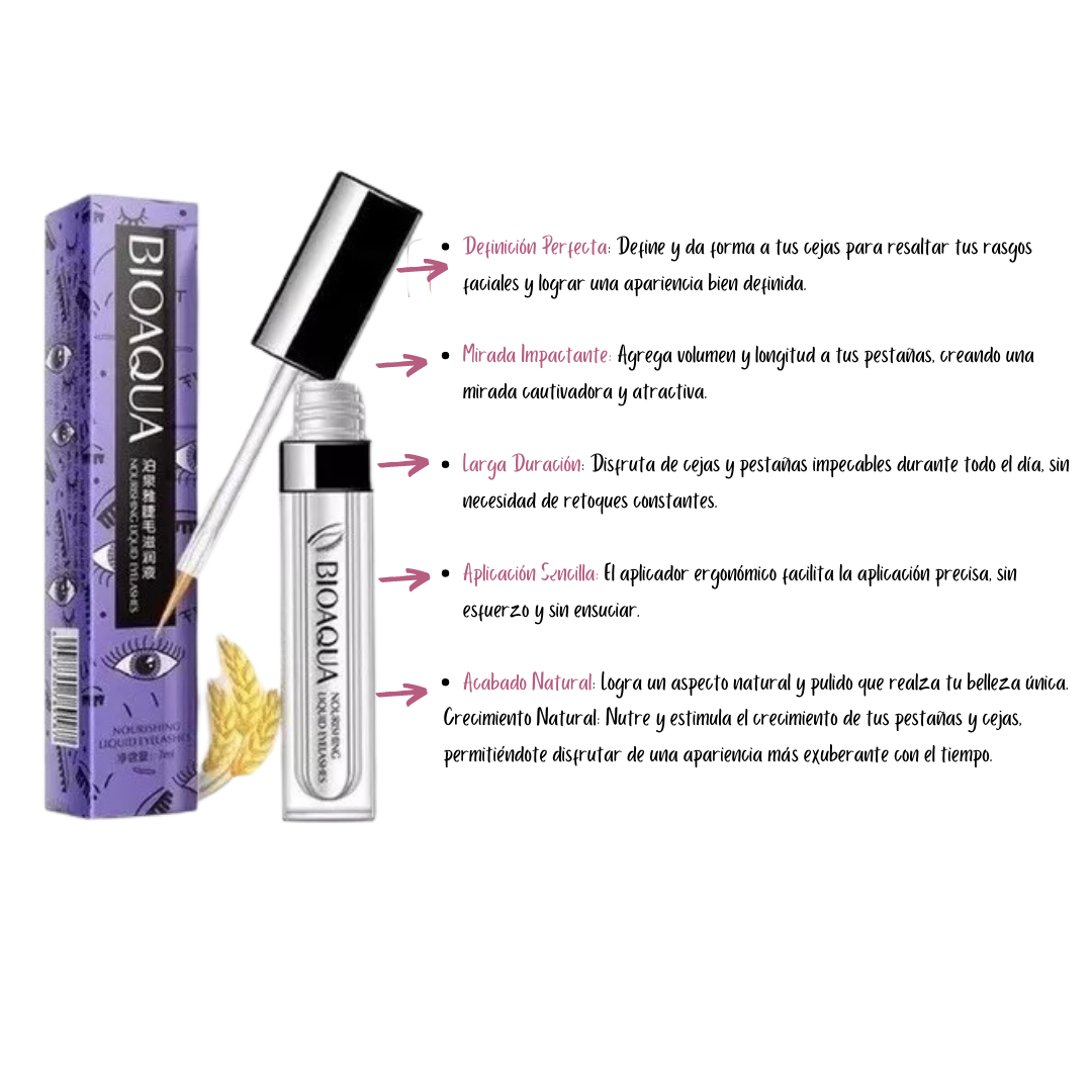 💜 BIOAQUA Eyelash Growth Serum – Pestañas más largas, fuertes y naturales 👁️