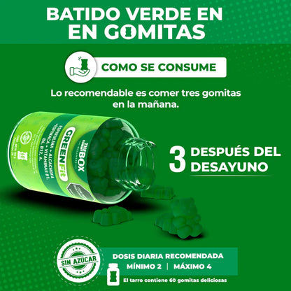 🍃 Espirulina, Alcachofa, Espinaca y Vitaminas en Gomitas 💚