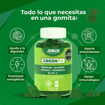 🍃 Espirulina, Alcachofa, Espinaca y Vitaminas en Gomitas 💚