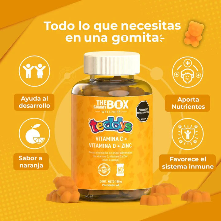 🎡 Vitamina C + Zinc para Niños en Gomitas 🚀