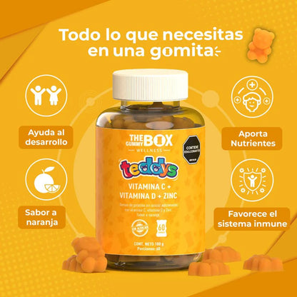 🎡 Vitamina C + Zinc para Niños en Gomitas 🚀